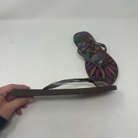 Havaianas Slim Flip Flops Sandals Floral Paisley Size 37-38 7-8 Womens Shoes - Picture 4 of 7